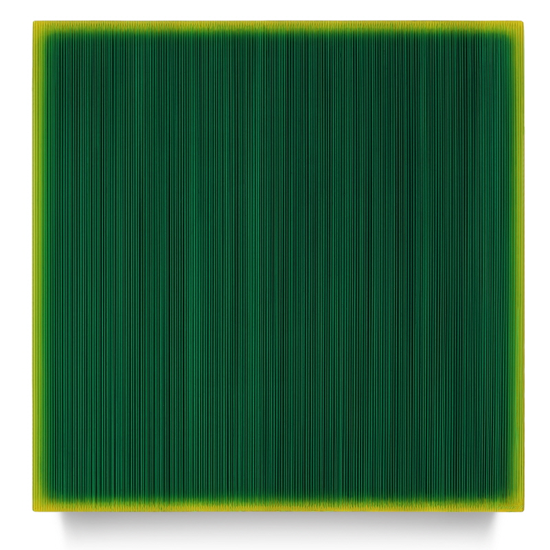 KIM Hyunsik, Who Likes B Green? 2019, Acrylic on epoxy resin, wooden frame, 54(h)x54x7cm