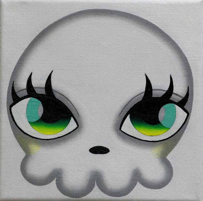 Mari Kim, Skull, 2012, Acrylic on canvas, 19.5x19.5cm