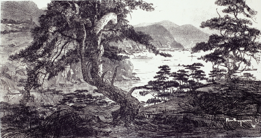 Maritime Province Nakhodka, 1963, Etching, 49×91.6cm