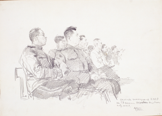 Delegates, 1954, Pencil on paper, 28.8×40.5cm