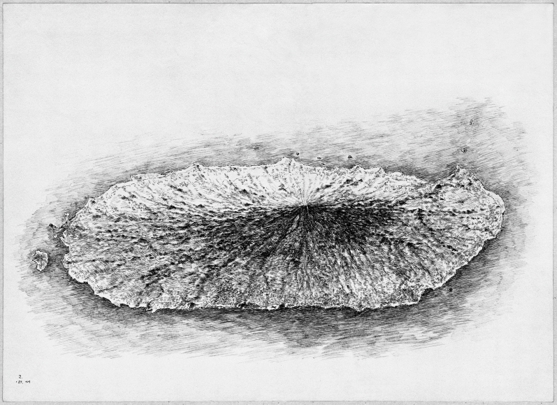 Jeju Island, 1989, Pen and black ink on paper, 38.7x53.2cm