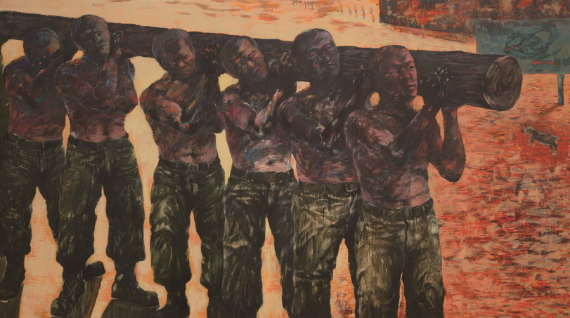 Samcheong Recruit Training Center, 1987, Oil on canvas, 130x230cm