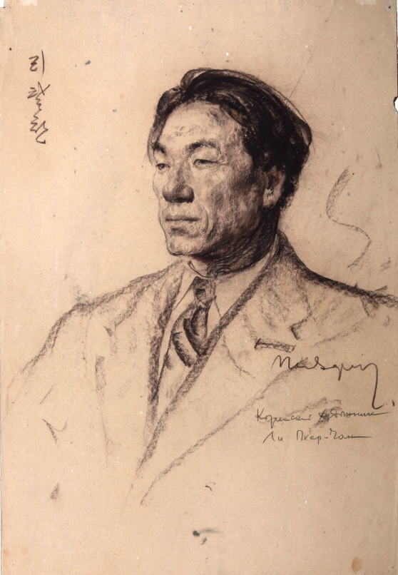 Artist Lee Palchan, 1955, Charcoal on paper, 64×34cm