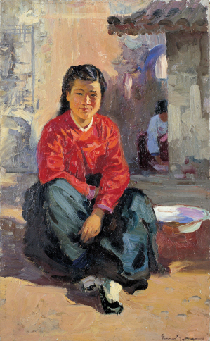 Girl in a Sunny Spot, 1953, Oil on canvas, 47.5x29cm