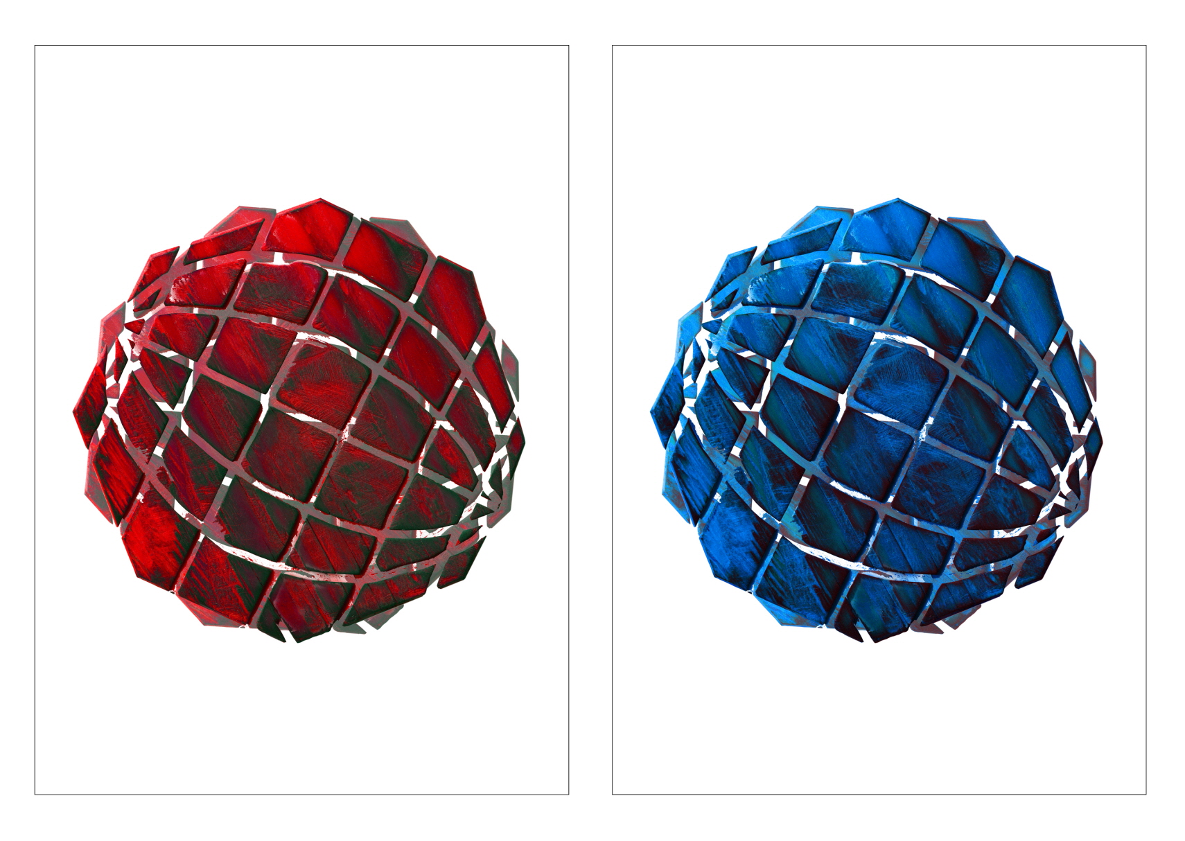 박성환, Red-Blue World, 2015, digital print in Lamina Frame, 52x37cm (each)