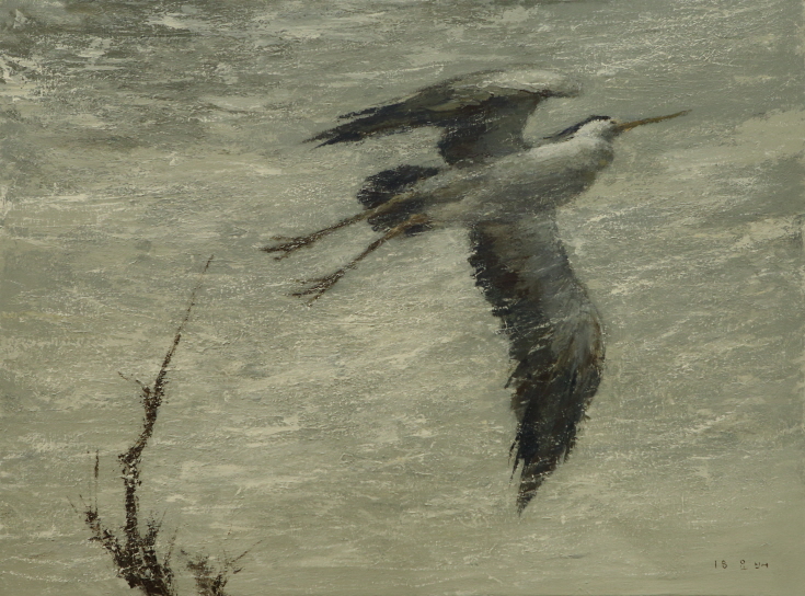 A Heron, 2018, Acrylic on canvas, 91×130.3cm