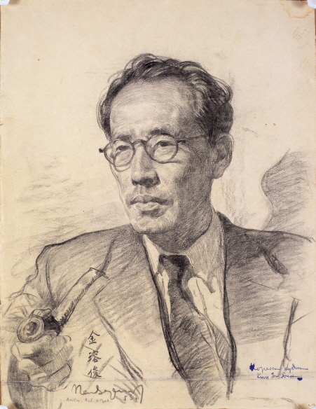 Geunwon Kim Yong-jun (Artist, Essayist), 1953, Charcoal, pencil on paper, 44x33.5cm
