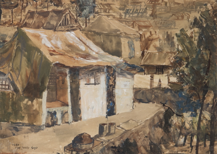 Tent Village, 1960, Watercolor on paper, 62x45cm
