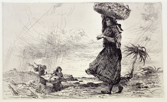 Portuguese Laundress, 1982, Etching, 24.6×41cm