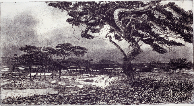 Shkotovo, 1964, Etching, 49×91.4cm