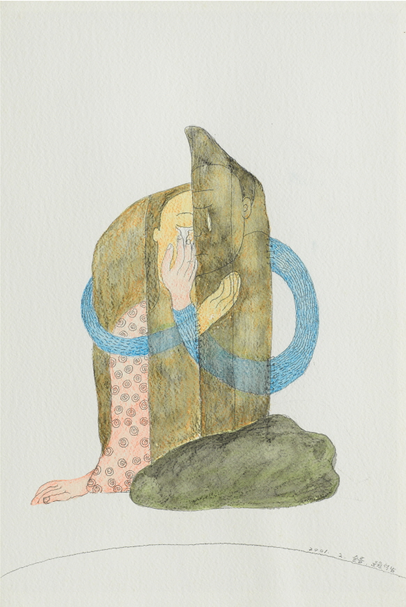 YUN Suknam, Sadness, 2001, Colored pencil and pencil on paper, 44x29.5cm