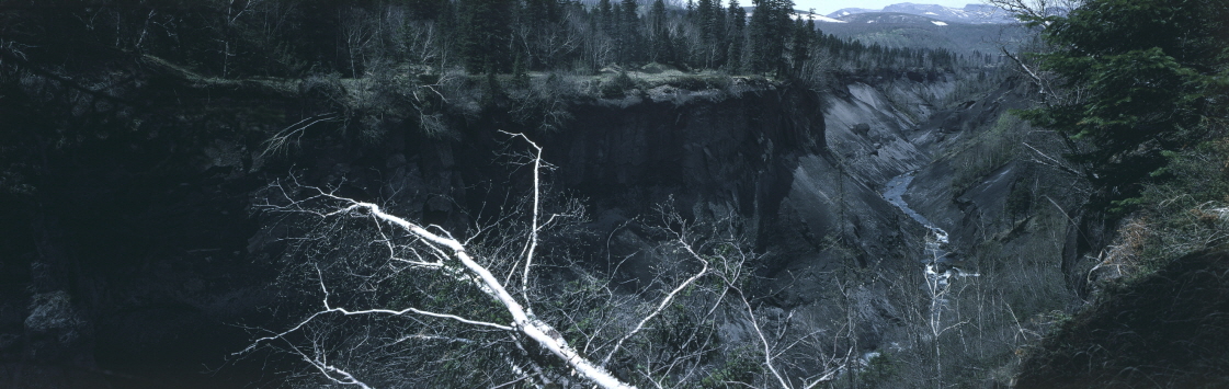 Upstream of Amnok River near Mount Paektu, NORTH KOREA, 1987, Pigment Print, 57 1/16x19 1/4 inches