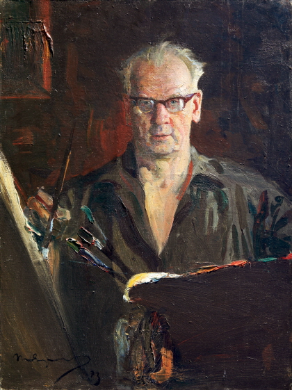 Portrait of the Artist Piotr Fomin, 1973, Oil on canvas, 80×60cm