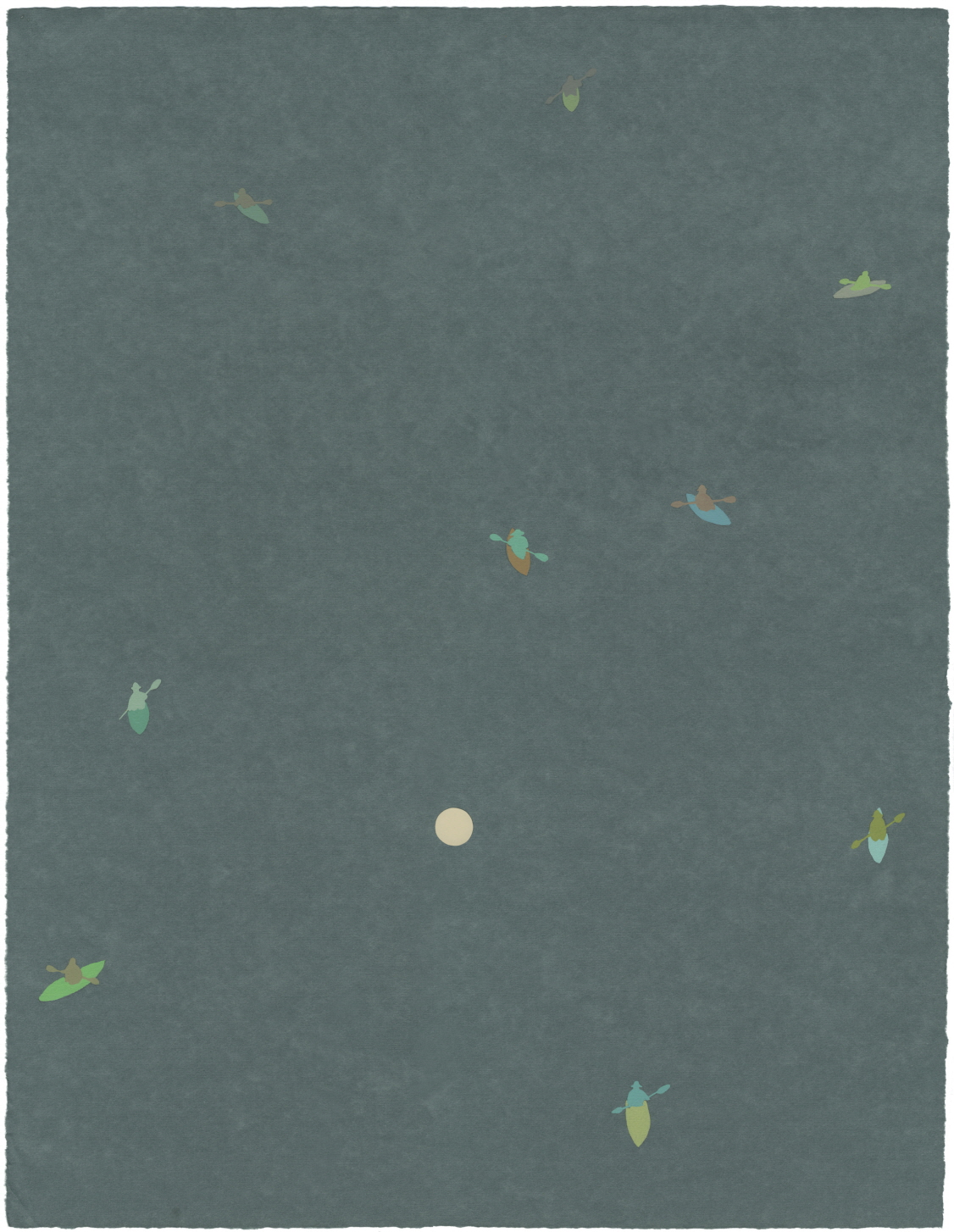 임자혁, 마지막의 달, 2015, 종이에 잉크, 콜라쥬, 63.2x48.7cm