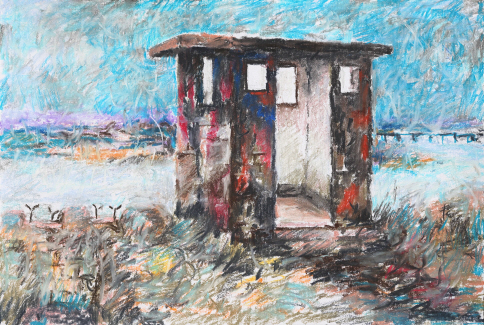 The Frigid Wind, 2016, Pastel on paper, 31.5x47cm