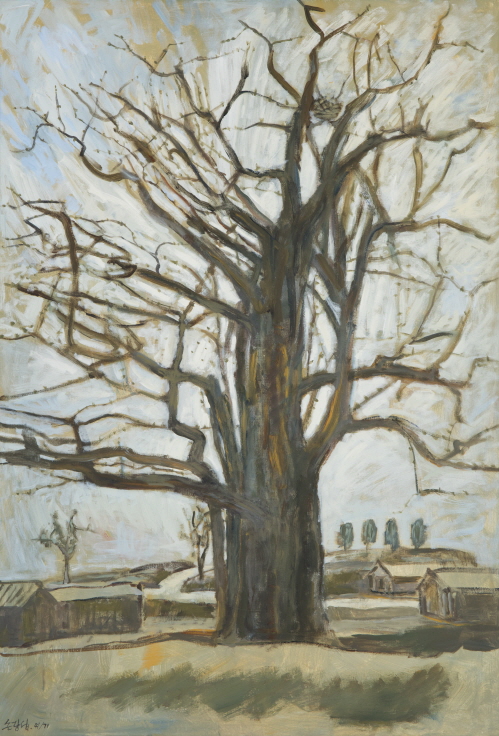 Maidenhair Tree in Ganghwa Island, 2012, Acrylic on canvas, 162x112cm
