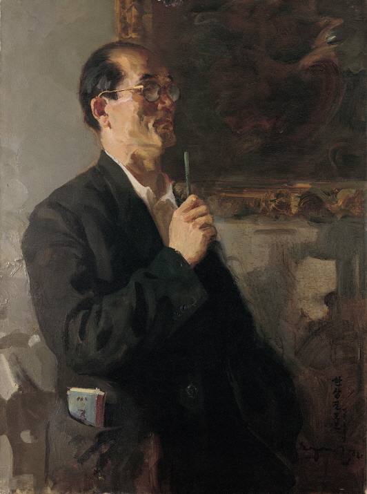 Art Historian Han Sangjin, 1958, Oil on canvas, 100×75cm