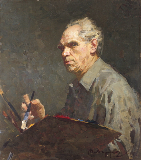 Portrait of the Artist Oleg Ererneev, 1983, Oil on canvas, 80×70cm