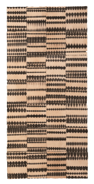 Quilt 28, 2003, Mixed media on hand-made paper, 128x60cm