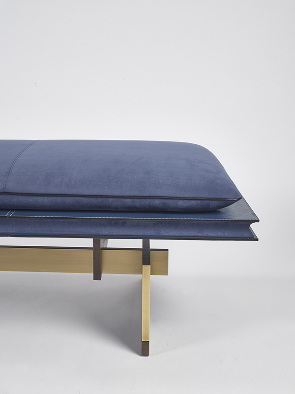 Horizon_bench, 2016, Leather, Bronze, 180x70x44cm, Manufactured by PROMEMORIA, Photo by Daniele Cortese