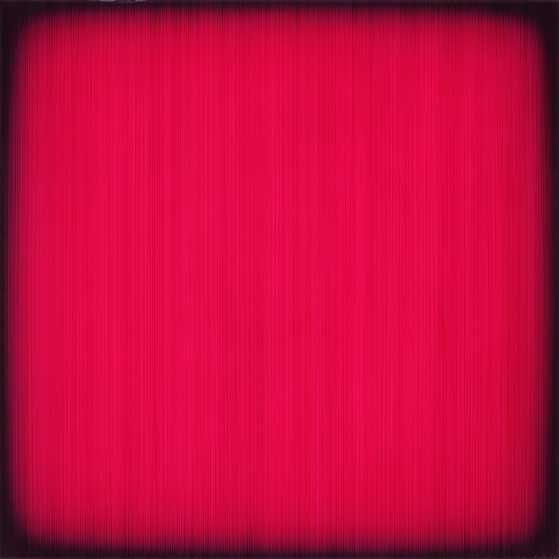 Percy the Magenta, 2016, Acrylic on epoxy resin, wooden frame, 82x82x6cm