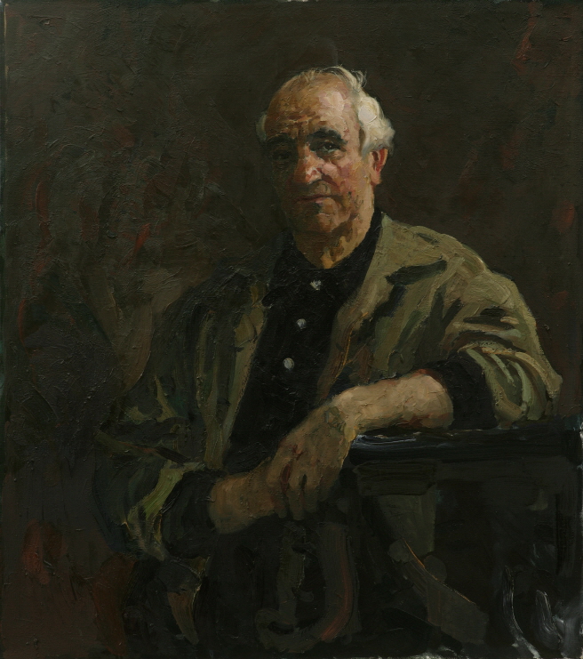 Sculptor M. K. Anikushin, 1987, Oil on canvas, 90×80cm