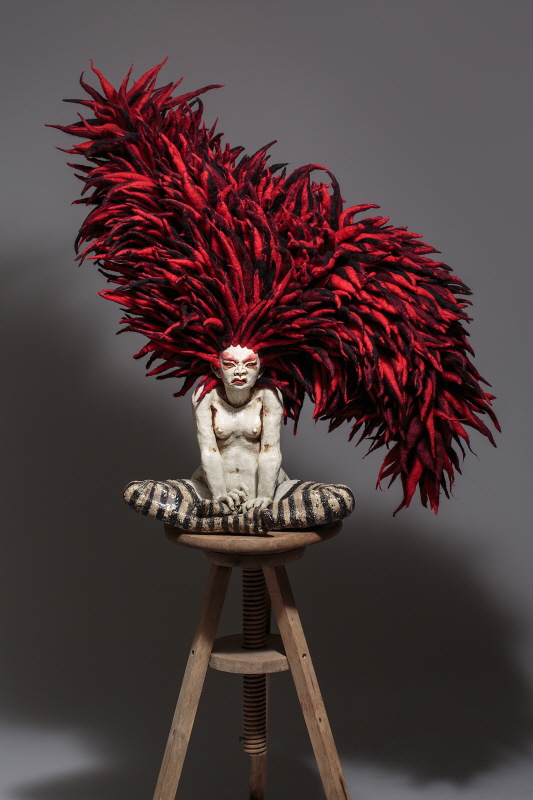 Debutantes 7 Sins (Wrath), 2015, ceramics, felt, 82 x 46 x 78(h)cm