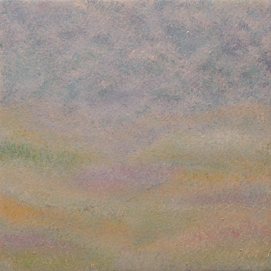 From a Distance, 2019, Ottchil(Korean lacquer), hemp cloth on wood, 20x20cm
