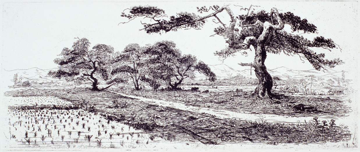 Jeongju, 1958, Etching, 19.8×48.5cm