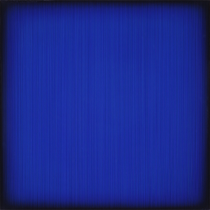 Percy the Blue, 2016, Acrylic on epoxy resin, wooden frame, 82x82x6cm