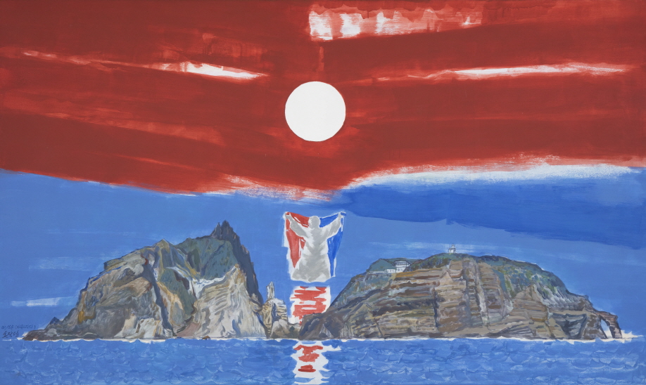 Welcoming Sunrise in Dokdo, 2005, Acrylic on canvas, 150x250cm