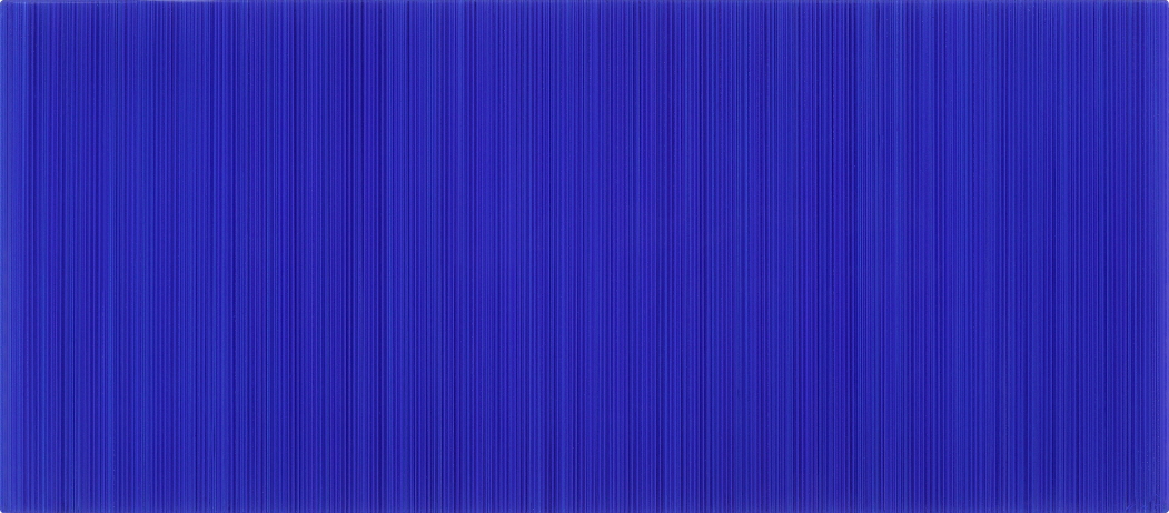 Who Likes Blue?, 2017, Acrylic on epoxy resin, aluminum frame, 27x62x7cm