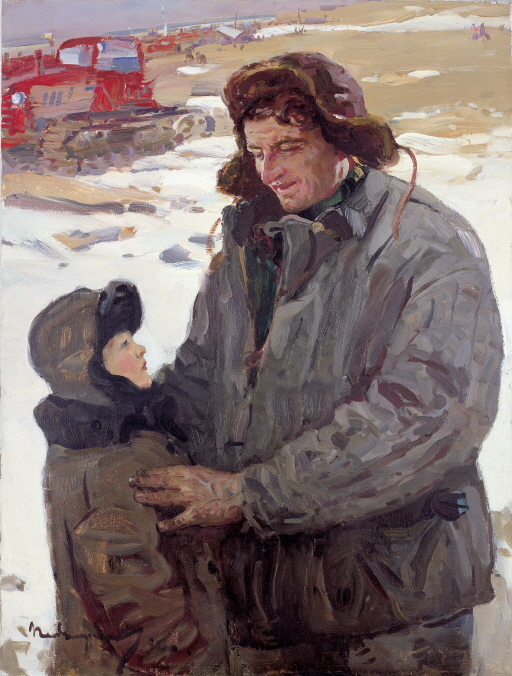 V. I. Schmitov, the Tractor Driver at a State-run Farm, 1972, Oil on canvas, 100x75.3cm