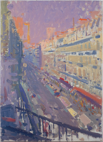 The Scenery Viewed from the Balcony (Paris), 1981, Oil on canvas panel, 35×25cm