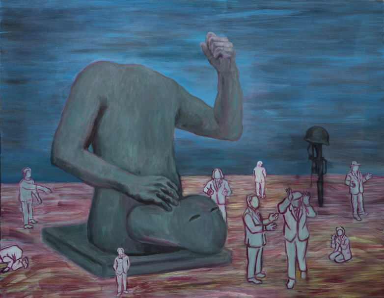 Human Agony, 2018, Acrylic on canvas, 90.9x116.7cm