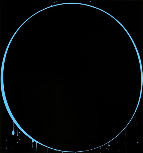 Ian DAVENPORT Ovals; black, light blue, black