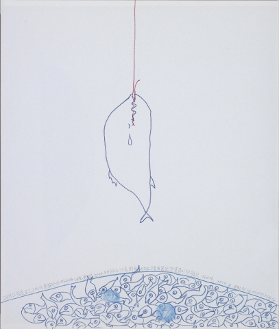 YOON Suknam Whale 2010 Color pencil on paper 42x35cm