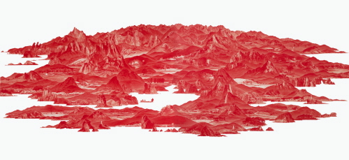 LEE Seahyun Between Red-84 2009 Oil on linen 200 x 600cm