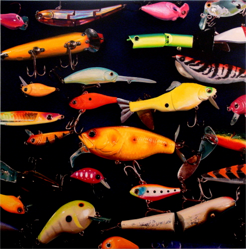 LEE Yongbaek Plastic Fish 2010 Black 02 2010 Oil on canvas 145x145cm