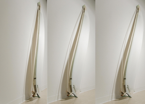 Choong Sup, LIM Snow Orchid 2009 Acrylic on canvas (encaustic), U.V.L.S Gel 18x90x4 inch