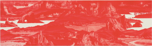 LEE Seahyun Between Red_113 2010 Oil on Linen 60x200cm