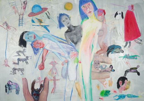YOU Hyeonkyeong Schizophrenia 2010 Oil, oil pastel on canvas 181.8×259.1cm