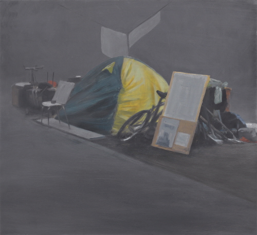 Tim EITEL Untitled(Protest) 2009 Oil on board, 27.9×30.5cm