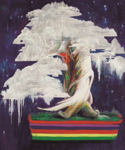 Rainbow in White 2012 Oil on Linen 250 x 210cm