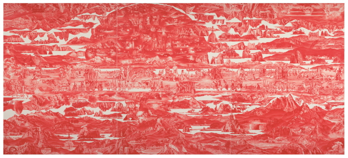 Lee Seahyun Between red-187 2013 Oil on linen 334x745cm