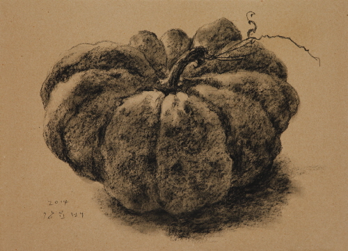 Pumpkin, 2014, Conte on paper, 39x54cm