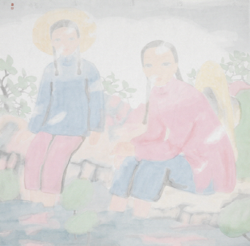 小河, 2013, Ink and color on paper, 69.4x70.2cm
