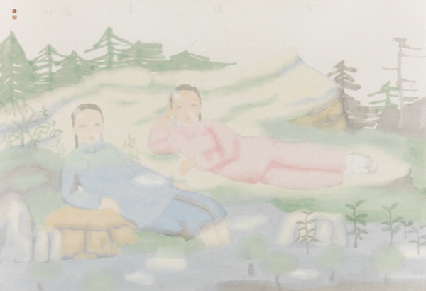 山野, 2012, Ink and color on paper, 47.8x70cm