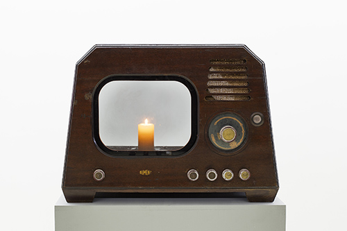 TV Candle, 1996, Mixed Media, 51x60x44cm