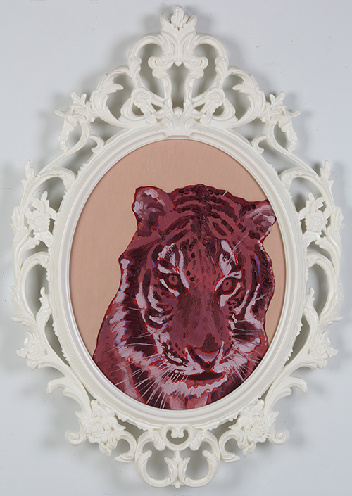 虎, 2014, 木板油画, 85x60cm